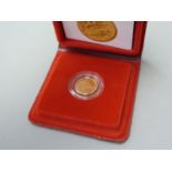 A 1980 gold proof half sovereign