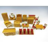 A quantity of 1940s-1950s dolls house furnishings