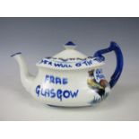 A Carlton Ware souvenir motto ware tea pot 'frae Glasgow', 10 cm