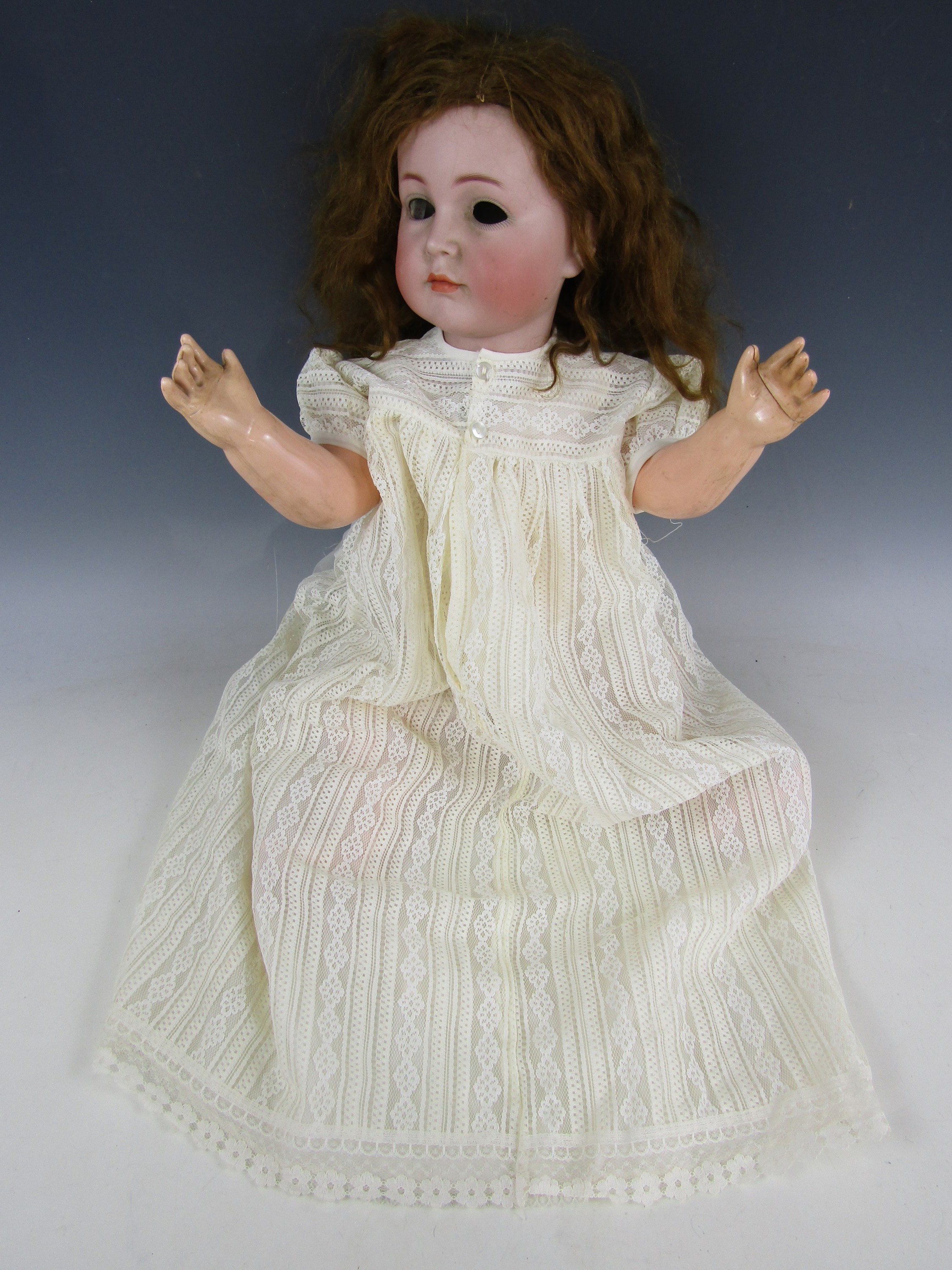 A Kammer & Rheinhardt character child doll Mein Liebling, with bisque socket head, feathered - Image 2 of 3