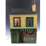 Ushers, a large modern fully furnished Victorian doll's shop, with living quarters above, over two