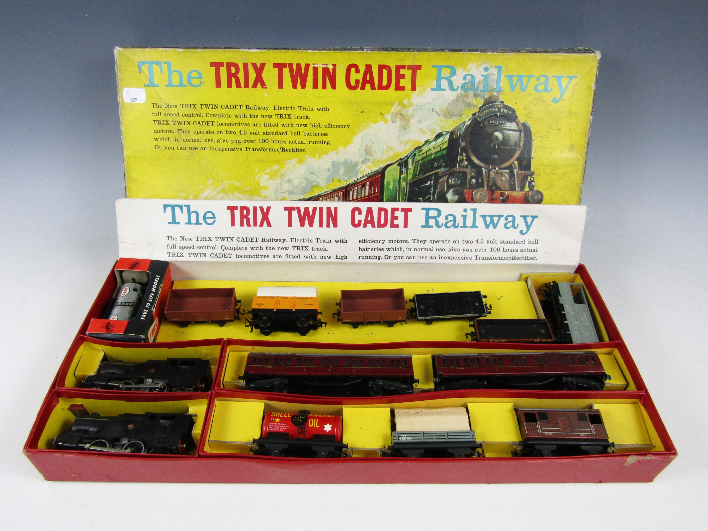 A Trix Twin Cadet Railway set, 00 gauge, with Shell and Esso rolling stock, in original carton