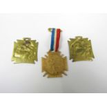 Two Great War French commemorative medallions designed by Lalique, together with a 1915 French '