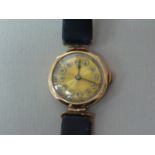 A 1920s lady's 9ct gold cased Centaur wristlet watch