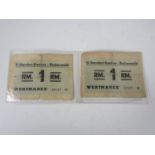 Two German Third Reich labour camp 1 Reichmark token notes