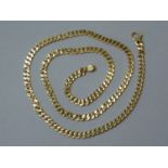 An 18ct gold flattened-curb-link neck chain, 66 cm, 65 g