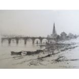 David Young Cameron (1865-1945) Perth Bridge, with the spire of St. Matthew's church in the