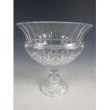 An impressively large Edinburgh Crystal campana form bowl, wheel cut with flutes, cross-cut diamonds