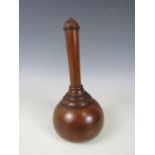 A Victorian turned wood ceremonial Masons mallet, 26 cm