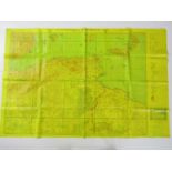 A Second World War Luftwaffe aircrew map of North Africa, number 2300, printed in yellow water-