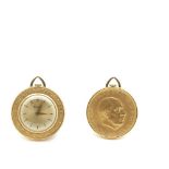 Duward gold pendant watch Reloj de colgar Duward. En oro mate y brillo con caja diseño moneda de