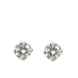 Platinum and diamonds earrings Pendientes dormilona en platino con brillante engastado en garras.