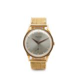 Movado gold wristwatch Reloj Movado de pulsera para caballero, c.1950. En oro. Esfera argenté con