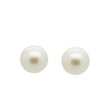 Gold and Australian pearl earrings Pendientes dormilona en oro con perla Australiana de 14 mm.