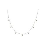 White gold and diamonds choker Gargantilla en oro blanco con centro de brillantes engastados en