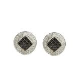 White gold and diamonds earrings Pendientes diseño circular en oro blanco cuajado de brillantes y