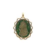 Gold, silver and enamel medallion