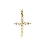 Gold and diamonds cross pendant