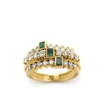 Gold, diamonds and emerald ring