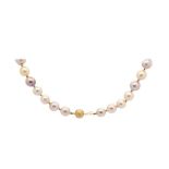 Cultured pearls and gols necklace