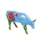 American painted resin Cow Parade figure, c.2004. Vaca Cow Parade. Figura americana en resina