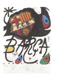 Barcelona football club anniversary. Litograph Joan Miró (Barcelona, 1893-Palma de Mallorca, 1983)