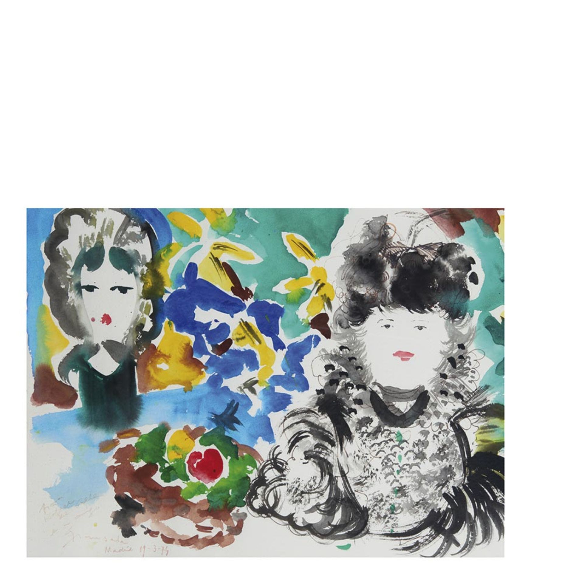 Ladies. watercolour on paper Emili Grau Sala (Barcelona, 1911-1975) Damas. Acuarela sobre papel. - Bild 2 aus 3