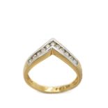 Gold, white gold and diamonds ring