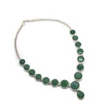 Silver and chrysoprases necklace