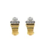 Gold, white gold and diamonds earrings