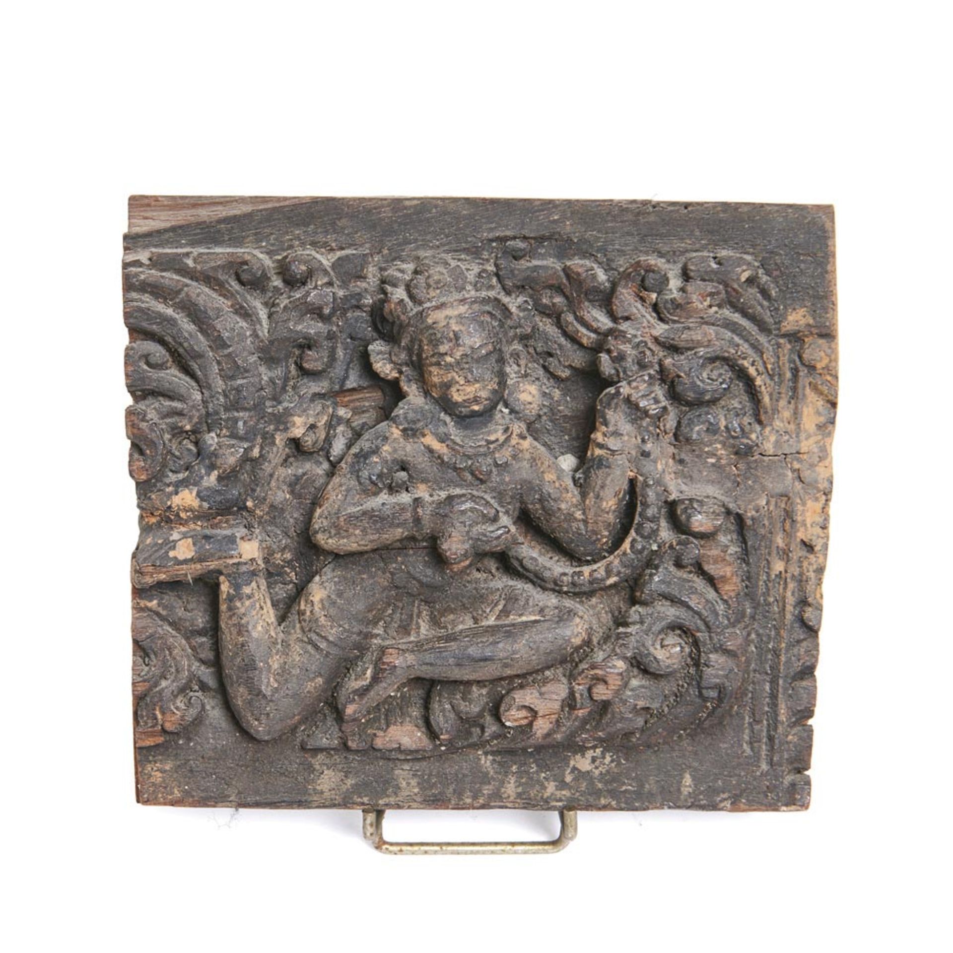 Nepalese carved wood high-relief 19th century.