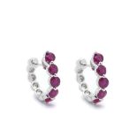 White gold and rubies earrings