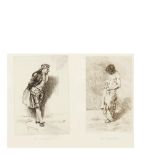 Characters. Pair engravings