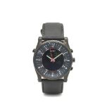 DKNY bluing steel and leather wristwatch