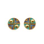 Bagues gold and enamel earrings