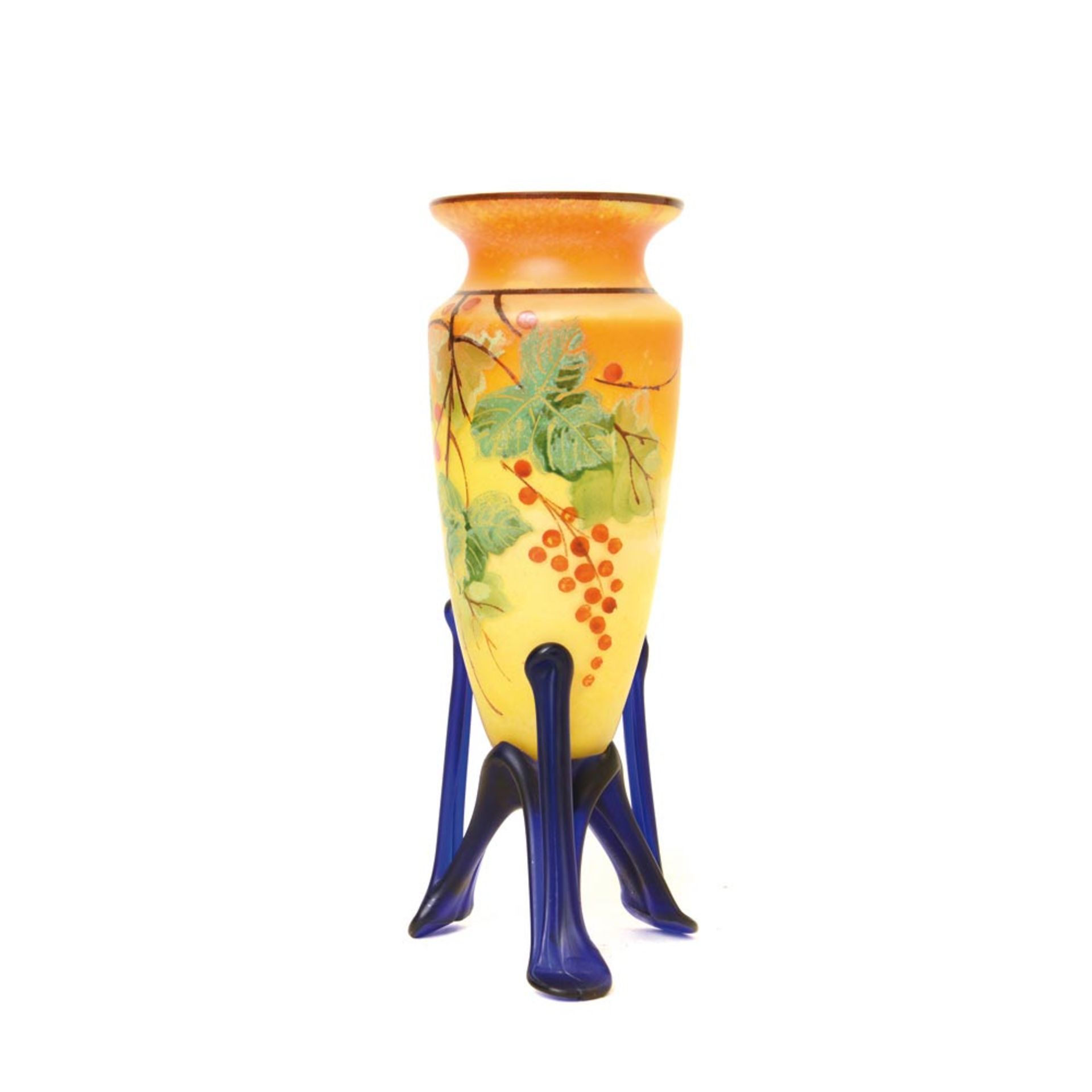 Art Deco enamelled glass vase