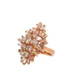 Pink gold and diamonds ring