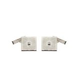 White gold and diamond cufflinks