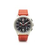 Kronos steel and leather wristwatch