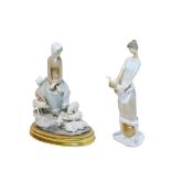 Spanish Lladro porcelain and biscuit figures