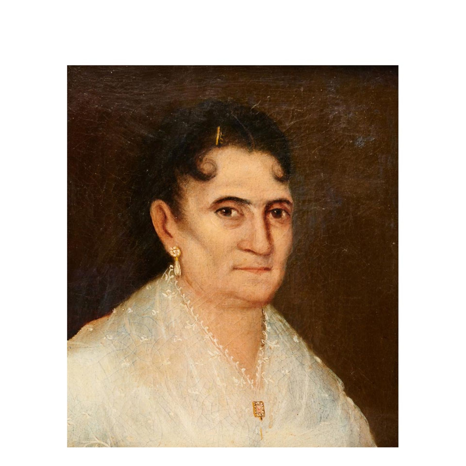 Spanish school, 19th century. Female portrait. Oil on canvas