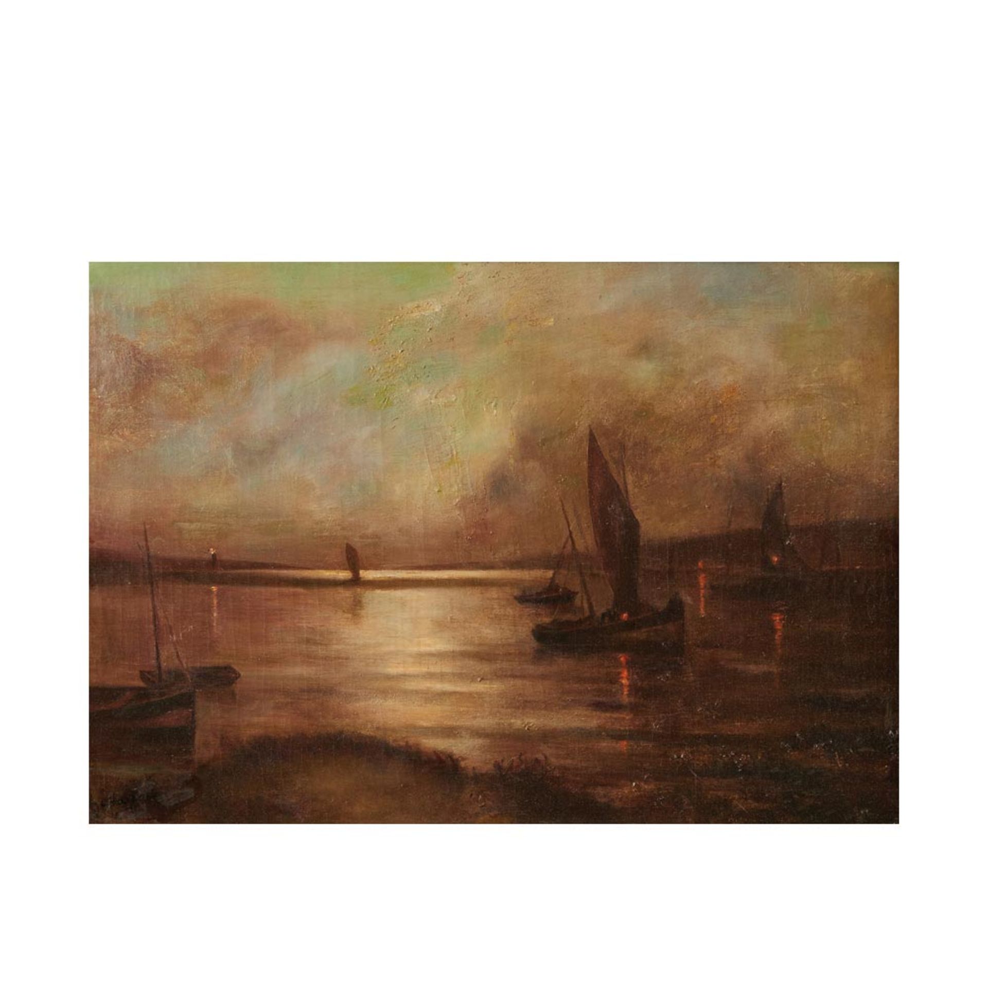 French school, 19th century. Night seascape. Oil on canvas