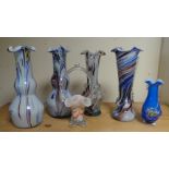 Lot of 6x Murano Assorted Vases