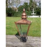 Pair of Copper Lamp Tops H: 88cm