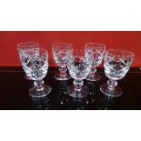 6 Waterford Crystal (assumed) Sherry Glasses Set