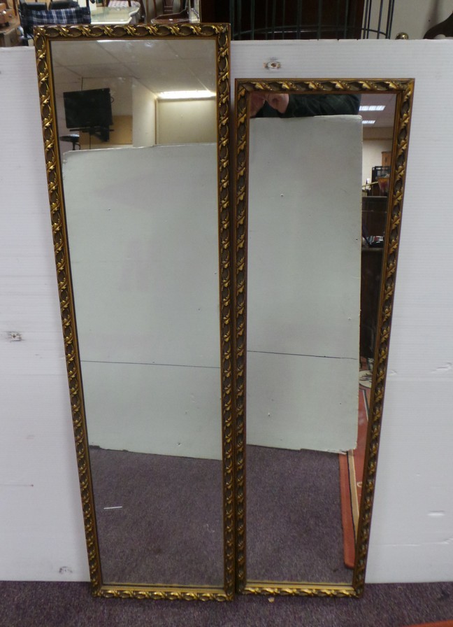 Pair of Rectangular Gilt Framed Wall Mirrors