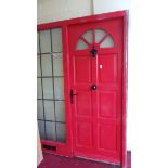 Teak Entrance Door and Side Panel - Painted