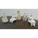 Lot of 5 Miniature Continental Figures
