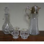 Lot of 4x Pieces of Cut-glass -including 2x Waterford Crystal