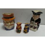 Lot of 4 Toby Jugs